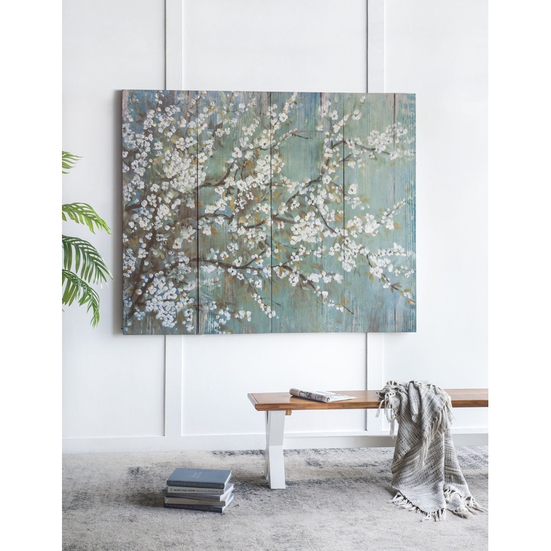 Saison Cherry Blossom Canvas Print, Wall Decor For Living Room (Set of 4) – Multicolor