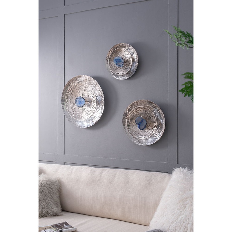 Textured Oversized Disc, Wall Decor For Living Room (Set of 3) – Multicolor