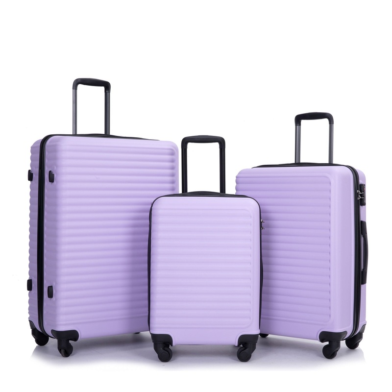 3 Piece Luggage Sets, Lightweight Suitcase With Two Hooks, Spinner Wheels, Tsa Lock