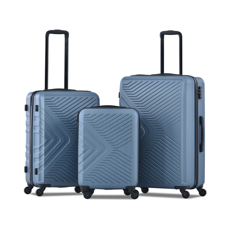 3 Piece Luggage Sets Lightweight Suitcase With Two Hooks, Spinner Wheels, Tsa Lock, Durable Hard Shell