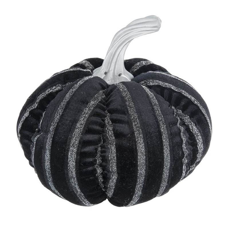 Stripe Pumpkin Decor, For Holiday Halloween Decoration – Black / White