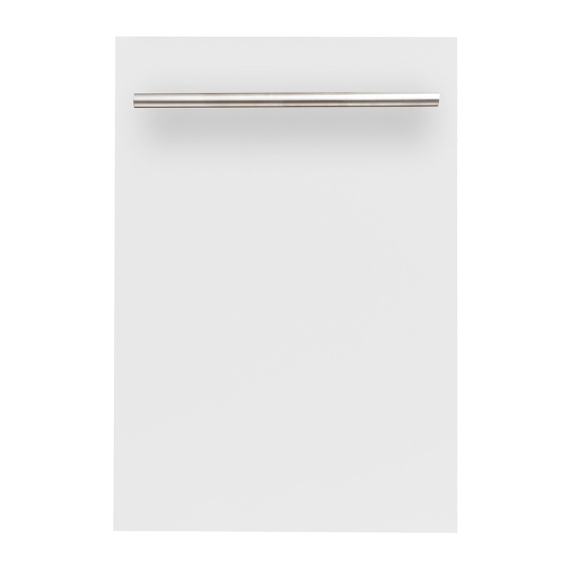 ZLINE 18 in. Compact Top Control Dishwasher with Stainless Steel Tub and Modern Style Handle, 52 dBa (DW-18) [Color: White Matte] – (DWWMH18)
