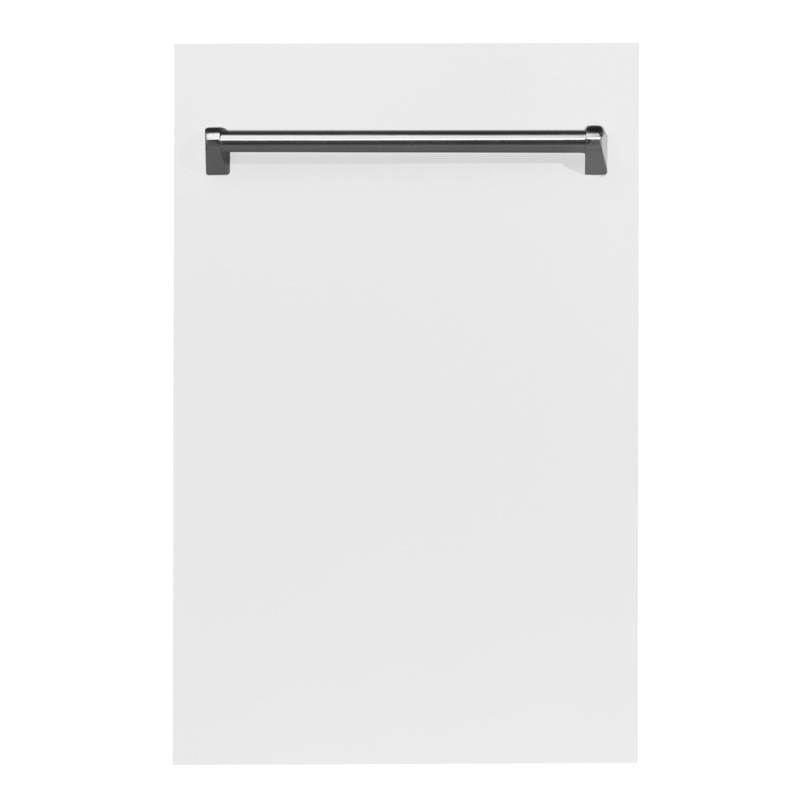 ZLINE 18 in. Compact Top Control Dishwasher with Stainless Steel Tub and Traditional Handle, 52dBa (DW-18) [Color: White Matte] – (DWWM18)