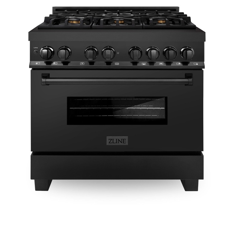 ZLINE 36 in. Black Stainless 4.6 cu.ft. 6 Gas Burner/Electric Oven Range (RAB-BR-36) – (RABBR36)