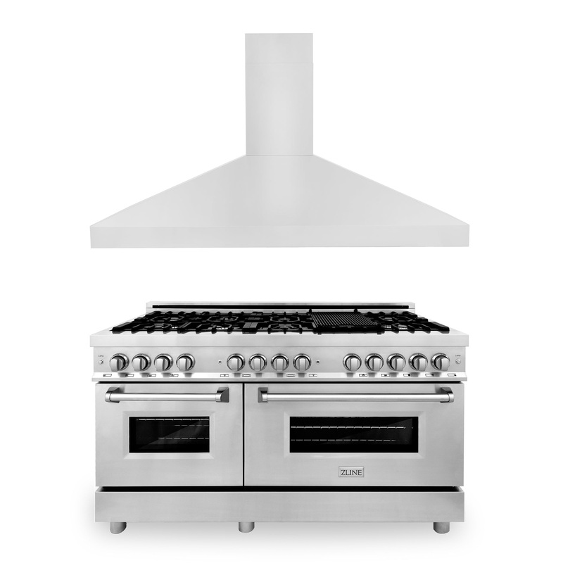 ZLINE 60 in. Kitchen Package with Stainless Steel Dual Fuel Range and Convertible Vent Range Hood (2KP-RARH60) – (2KPRARH60)