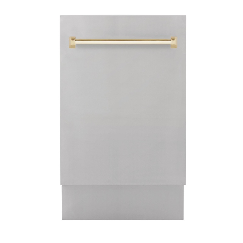 ZLINE Autograph Edition 18′ Compact 3rd Rack Top Control Dishwasher in Stainless Steel with Accent Handle, 51dBa (DWVZ-304-18) [Color: Gold] – (DWVZ30418G)