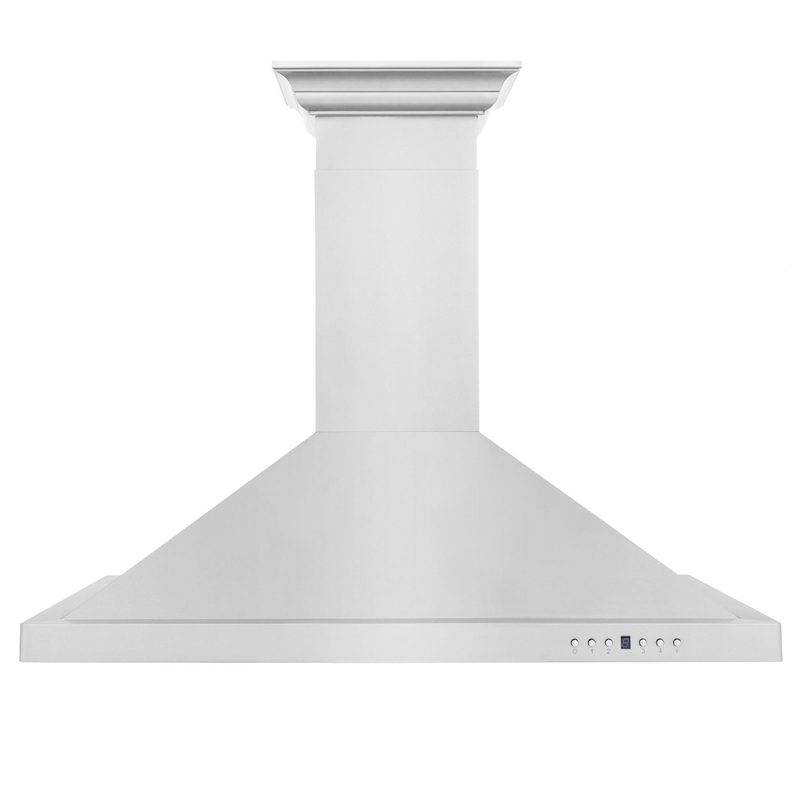 ZLINE Convertible Vent Wall Mount Range Hood in Stainless Steel with Crown Molding (KBCRN) – (KBCRN24)