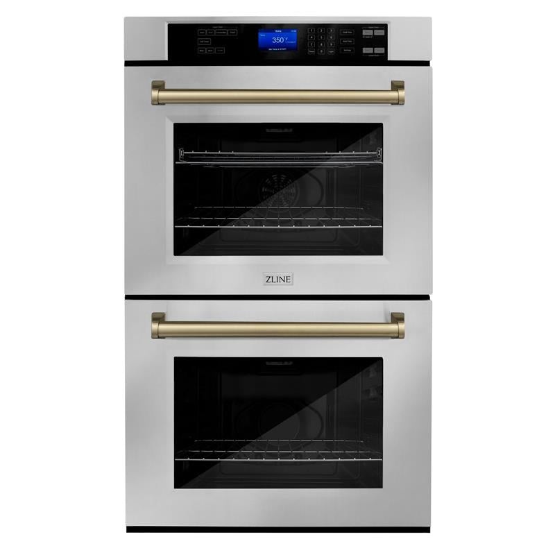 ZLINE 30″ Autograph Edition Double Wall Oven with Self Clean and True Convection in Stainless Steel (AWDZ-30) [Color: Champagne Bronze] – (AWDZ30CB)