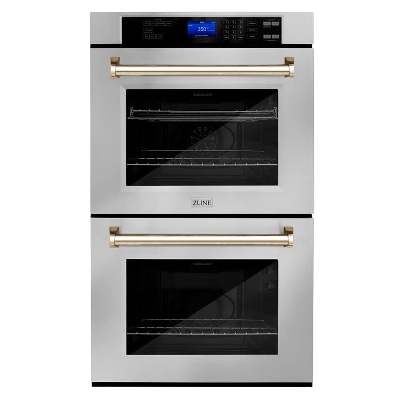 ZLINE 30″ Autograph Edition Double Wall Oven with Self Clean and True Convection in Stainless Steel (AWDZ-30) [Color: Gold] – (AWDZ30G)