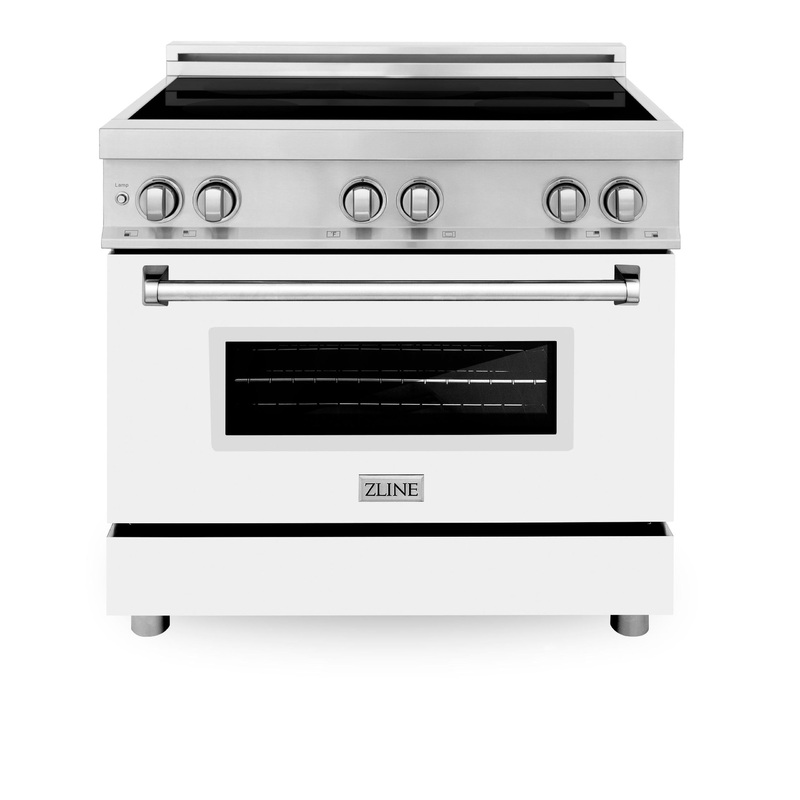 ZLINE 36″ 4.6 cu. ft. Induction Range with a 5 Element Stove and Electric Oven in Stainless Steel (RAIND-36) [Color: White Matte] – (RAINDWM36)
