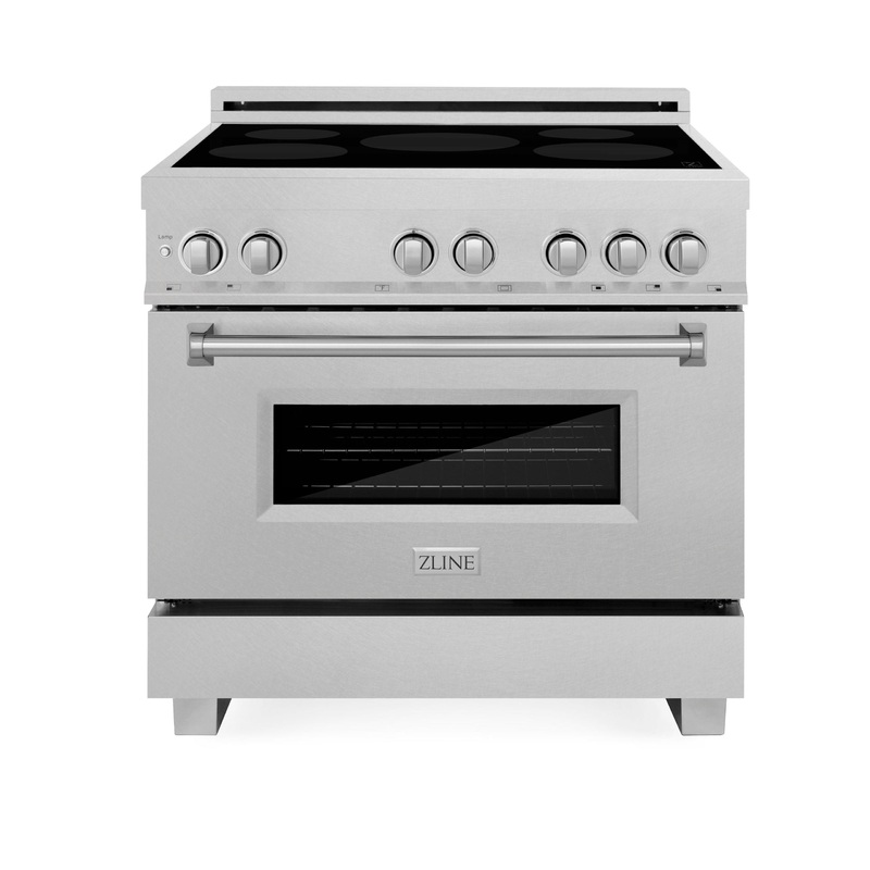 ZLINE 36″ 4.6 cu. ft. Induction Range with a 5 Element Stove and Electric Oven (RAINDS-36) [Color: DuraSnow] – (RAINDSSN36)
