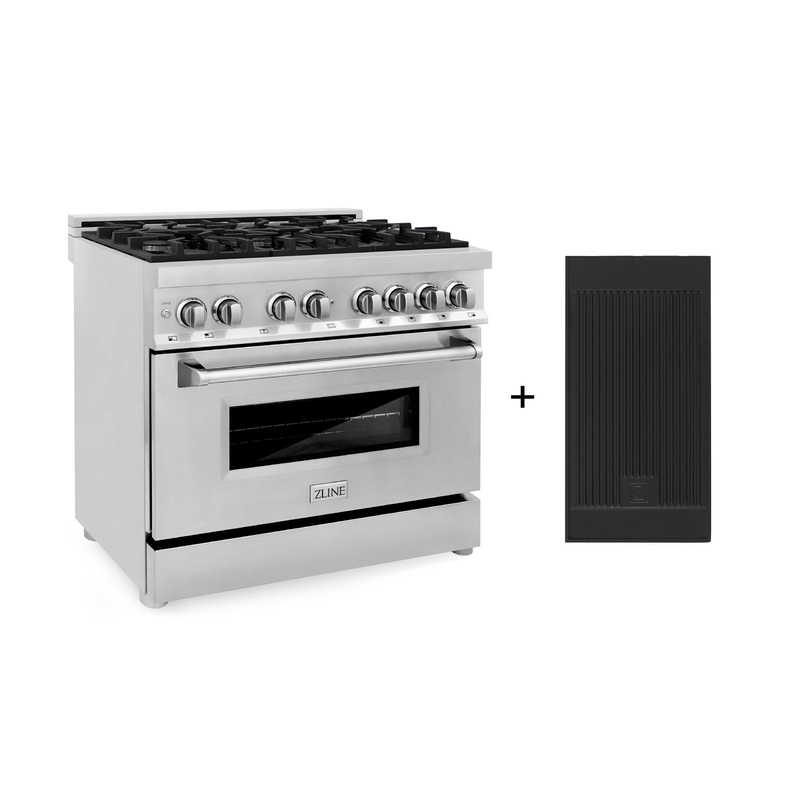 ZLINE 36 in. 4.6 cu. ft. Electric Oven and Gas Cooktop Dual Fuel Range with Griddle in Stainless Steel (RA-GR-36) – (RAGR36)