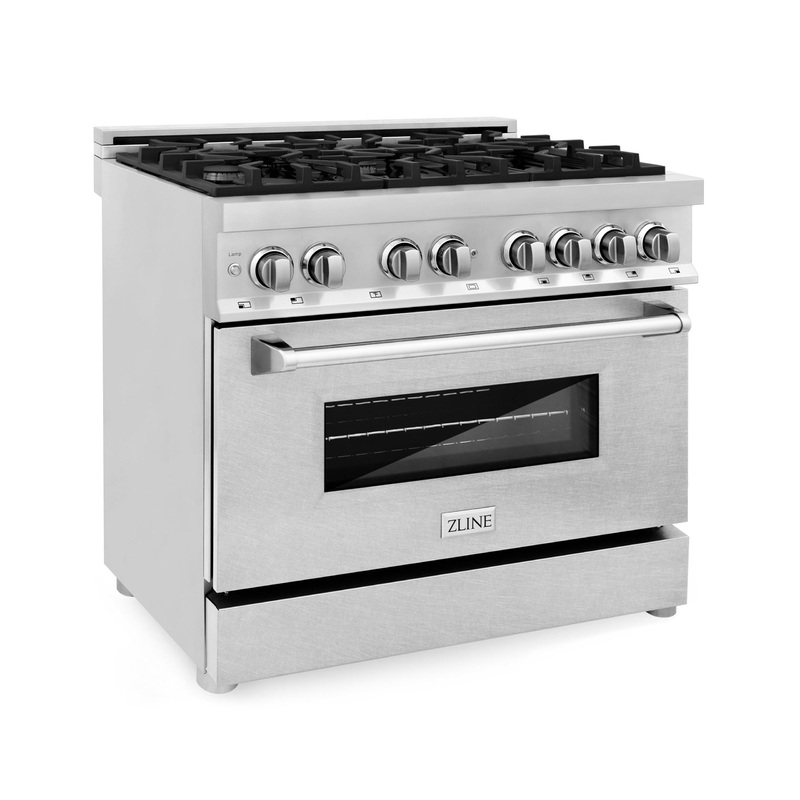ZLINE 36 in. Dual Fuel Range with Gas Stove and Electric Oven in Stainless Steel (RA36) [Color: DuraSnow Stainless Steel] – (RASN36)