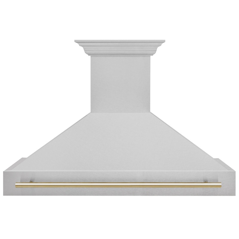 48 in. ZLINE Autograph Edition DuraSnow Stainless Steel Range Hood with DuraSnow Stainless Steel Shell (8654SNZ-48) [Color: Gold] – (8654SNZ48G)