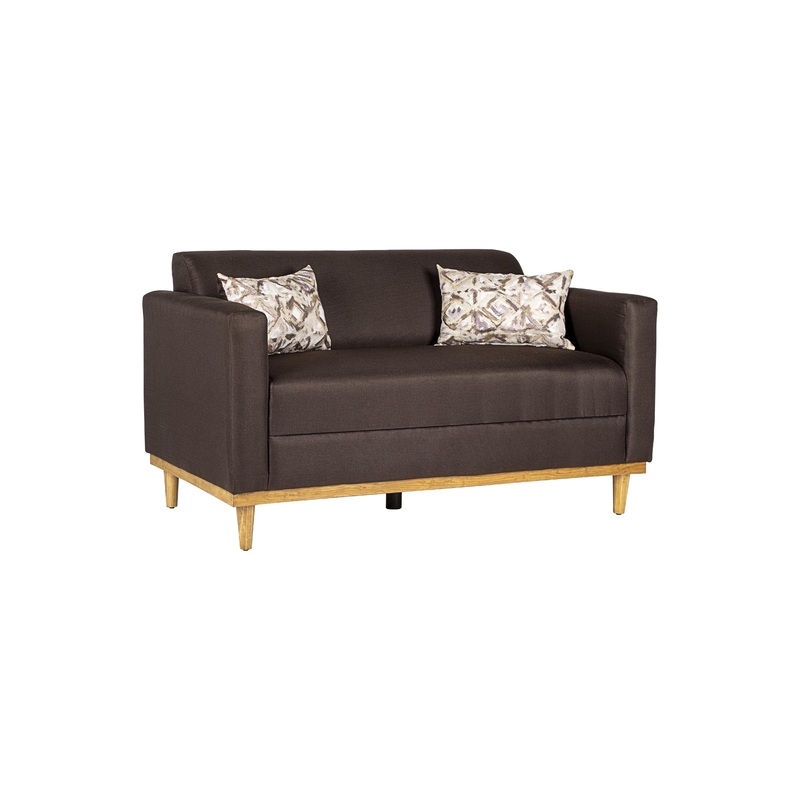 AIDEN LOVESEAT W/2 THROW PILLOWS-CHOCOLATE