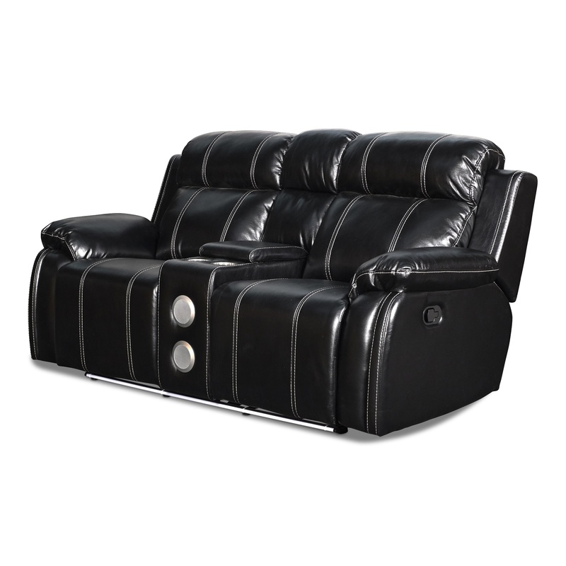 FUSION CONSOLE LOVESEAT W/SPEAKER-EBONY
