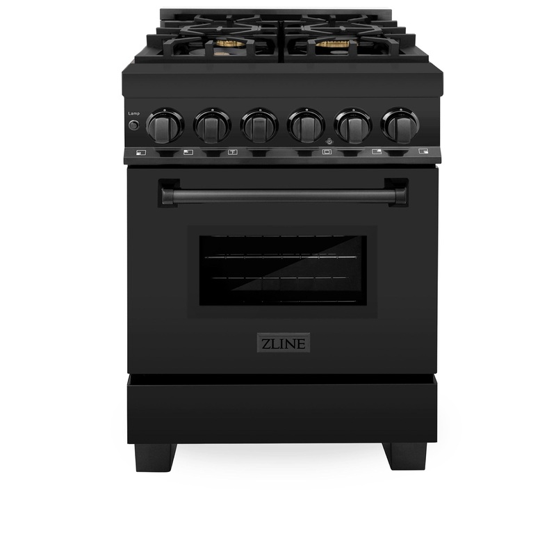 ZLINE 24 in. Professional Dual Fuel Range in Black Stainless Steel (RAB-BR-24) – (RABBR24)