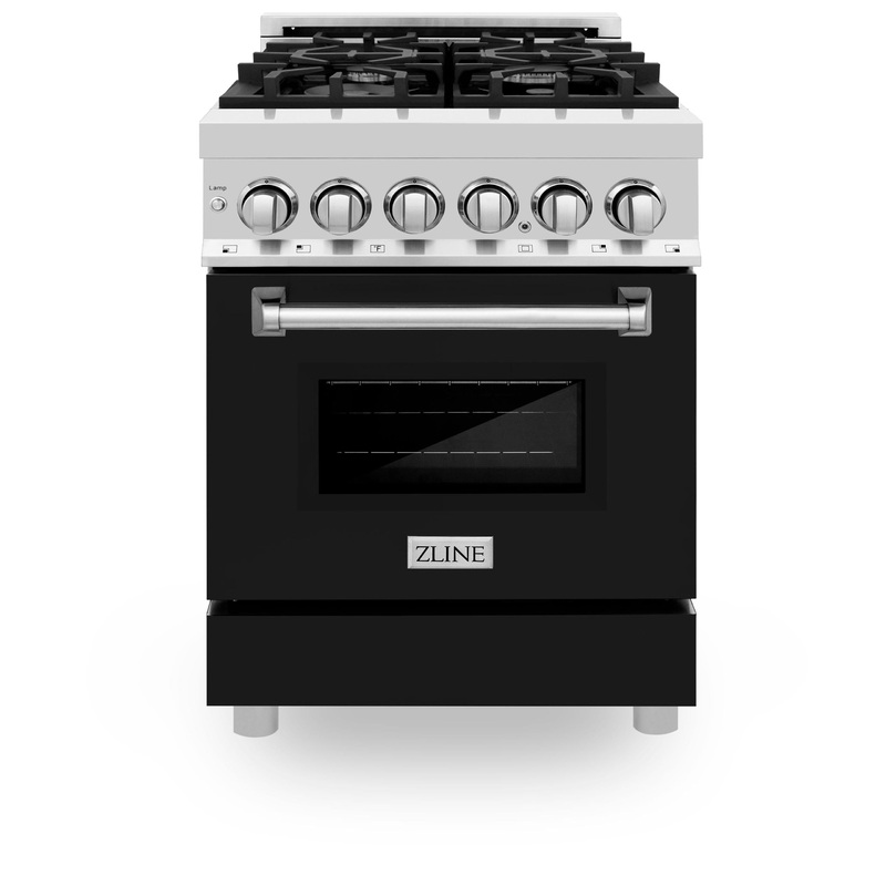 ZLINE 24 in. Professional Dual Fuel Range with Color Door Options (RA24) [Color: Black Matte] – (RABLM24)