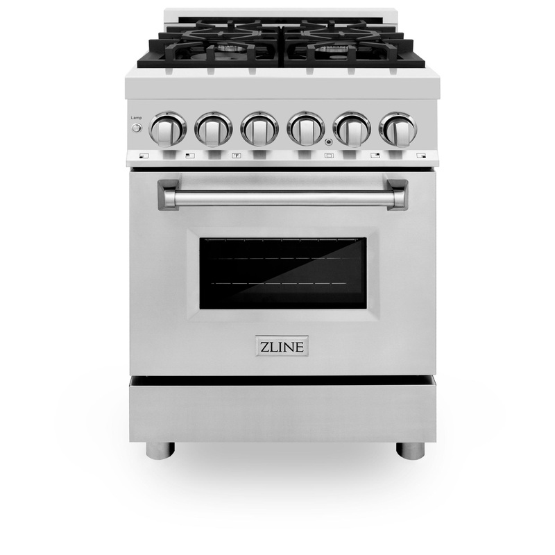 ZLINE 24 in. Professional Dual Fuel Range with Color Door Options (RA24) [Color: Stainless Steel] – (RA24)