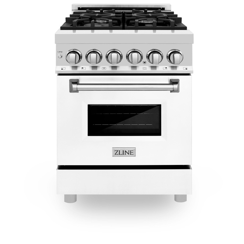 ZLINE 24 in. Professional Dual Fuel Range with Color Door Options (RA24) [Color: White Matte] – (RAWM24)
