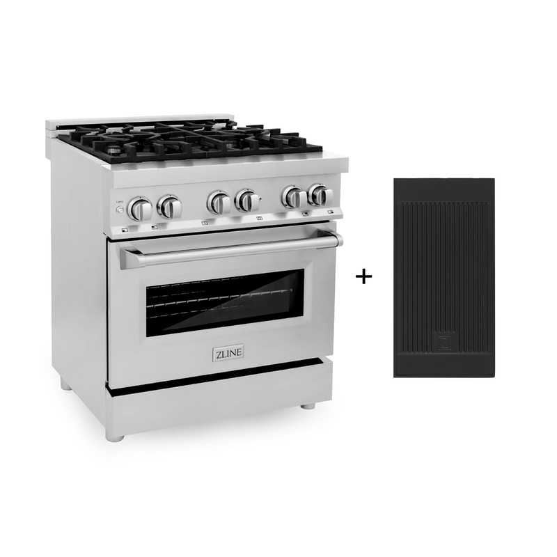 ZLINE 30″ 4.0 cu. ft. Electric Oven and Gas Cooktop Dual Fuel Range with Griddle in Stainless Steel (RA-GR-30) – (RAGR30)