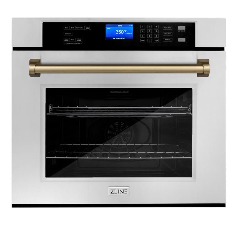 ZLINE 30″ Autograph Edition Single Wall Oven with Self Clean and True Convection in Stainless Steel (AWSZ-30) [Color: Champagne Bronze] – (AWSZ30CB)