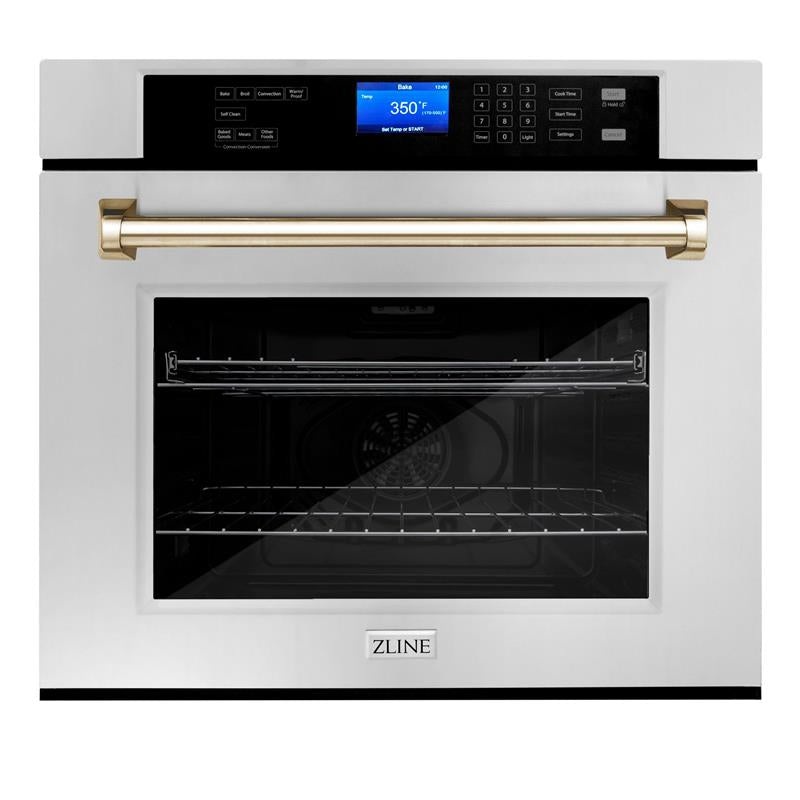ZLINE 30″ Autograph Edition Single Wall Oven with Self Clean and True Convection in Stainless Steel (AWSZ-30) [Color: Gold] – (AWSZ30G)