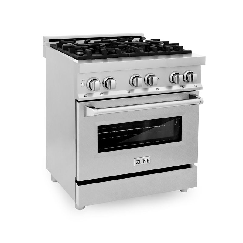ZLINE 30 in. Dual Fuel Range with Gas Stove and Electric Oven in Stainless Steel (RA30) [Color: DuraSnow Stainless Steel] – (RASN30)