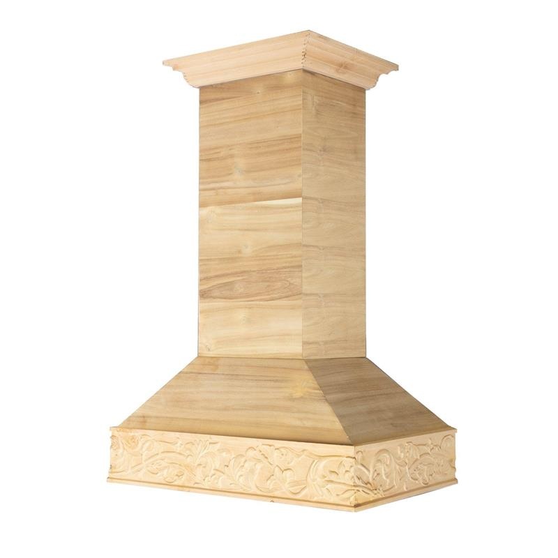 ZLINE 36 in. Unfinished Wooden Island Mount Range Hood (9373UF-36) – (9373UF36)