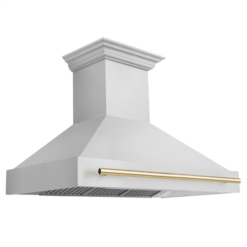 ZLINE 48 in. Autograph Edition Stainless Steel Range Hood with Stainless Steel Shell and Accented Handle (8654STZ-48) [Color: Gold] – (8654STZ48G)