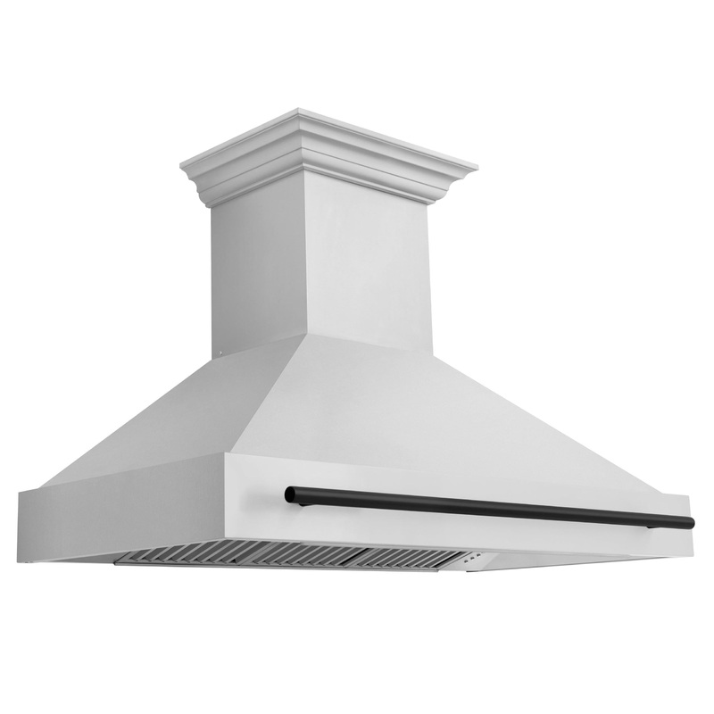 ZLINE 48 in. Autograph Edition Stainless Steel Range Hood with Stainless Steel Shell and Accented Handle (8654STZ-48) [Color: Matte Black] – (8654STZ48MB)