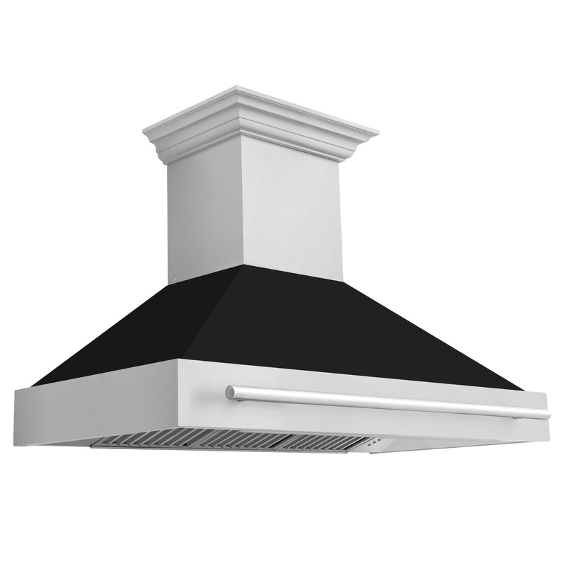 ZLINE 48 in. Stainless Steel Range Hood with Stainless Steel Handle (8654STX-48) [Color: Black Matte] – (8654STXBLM48)
