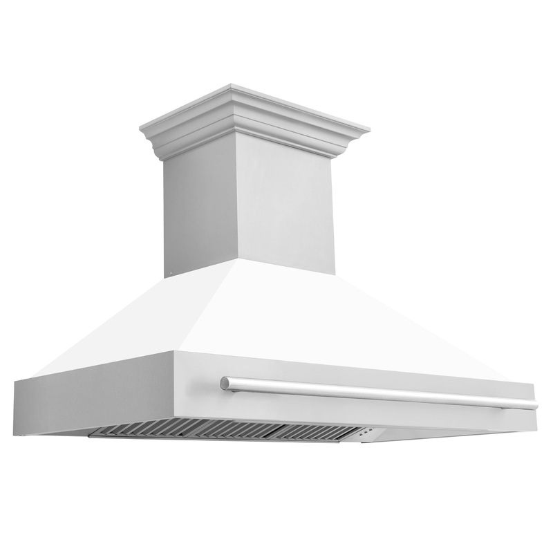 ZLINE 48 in. Stainless Steel Range Hood with Stainless Steel Handle (8654STX-48) [Color: White Matte] – (8654STXWM48)