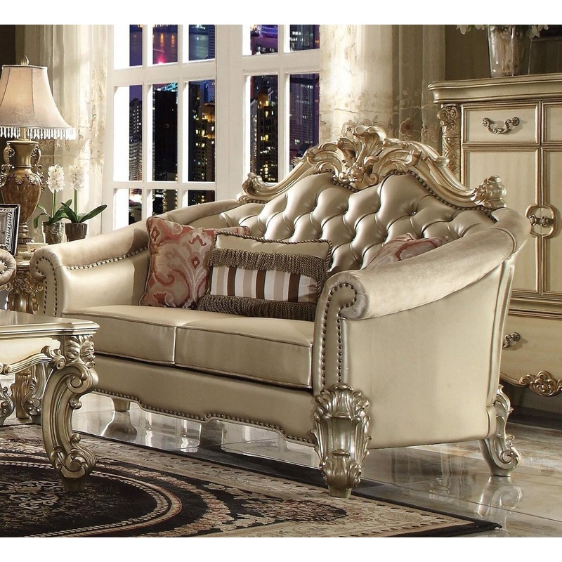 Acme Dresden Loveseat in Gold Patina 53121