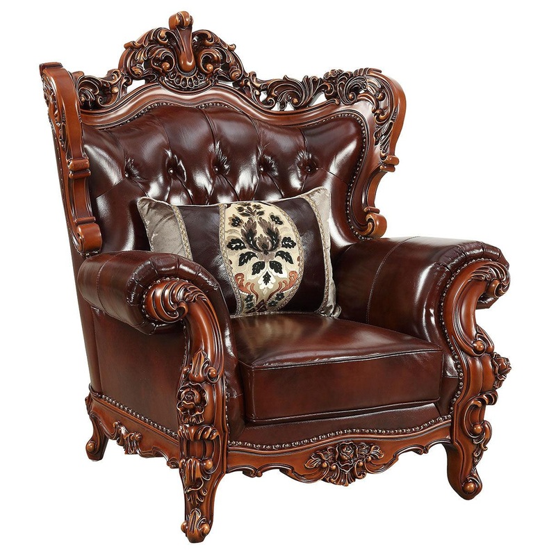 Acme Furniture Eustoma Chair in Cherry and Walnut 53067