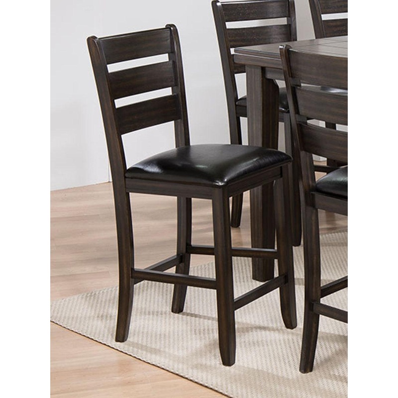 Acme Furniture Urbana Counter Height Chair in Black and Espresso (Set of 2) 74633