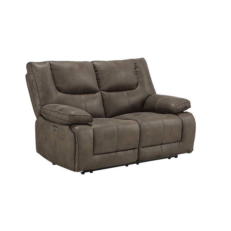 Acme Harumi Power Motion Loveseat in Gray Leather-Aire 54896