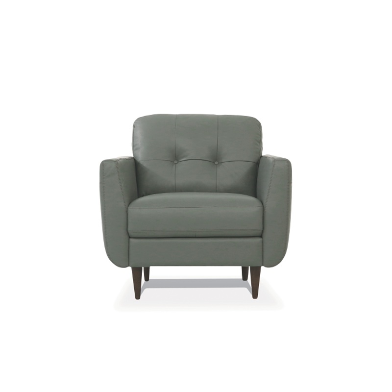 Radwan Pesto Green Leather Chair