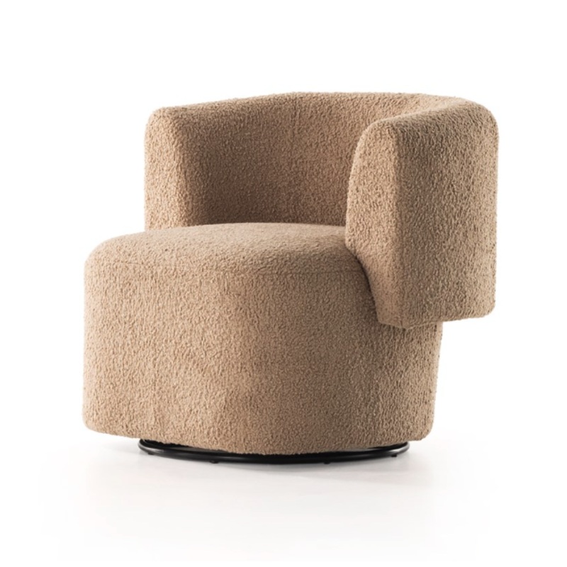 Tybalt Swivel Chair – Sheepskin Camel