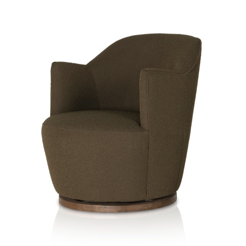 Aurora Swivel Chair – Fiqa Boucle Olive
