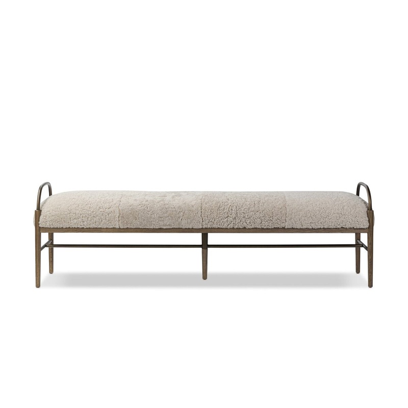 Demi Accent Bench – Beige Shearling