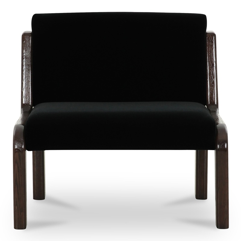Edie Accent Chair Black Faux Mohair