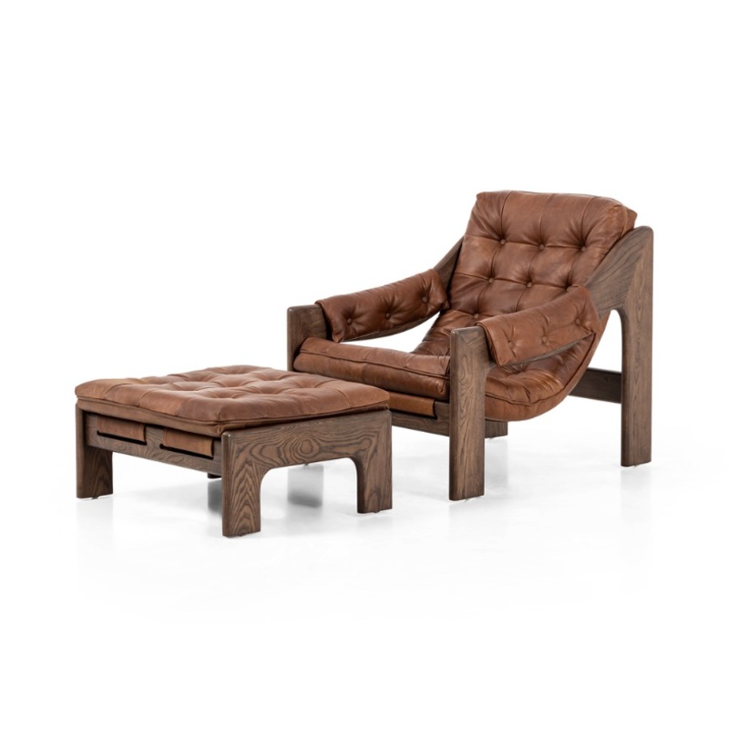 Halston Chair w/ Ottoman – Heirloom Sienna
