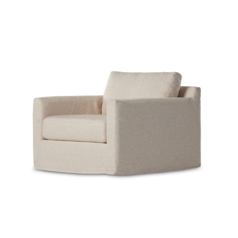Hampton Slipcover Swivel Chair – Evere Creme