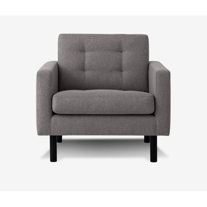 Joan Tufted Chair – Panama Grey – Black Ash Leg