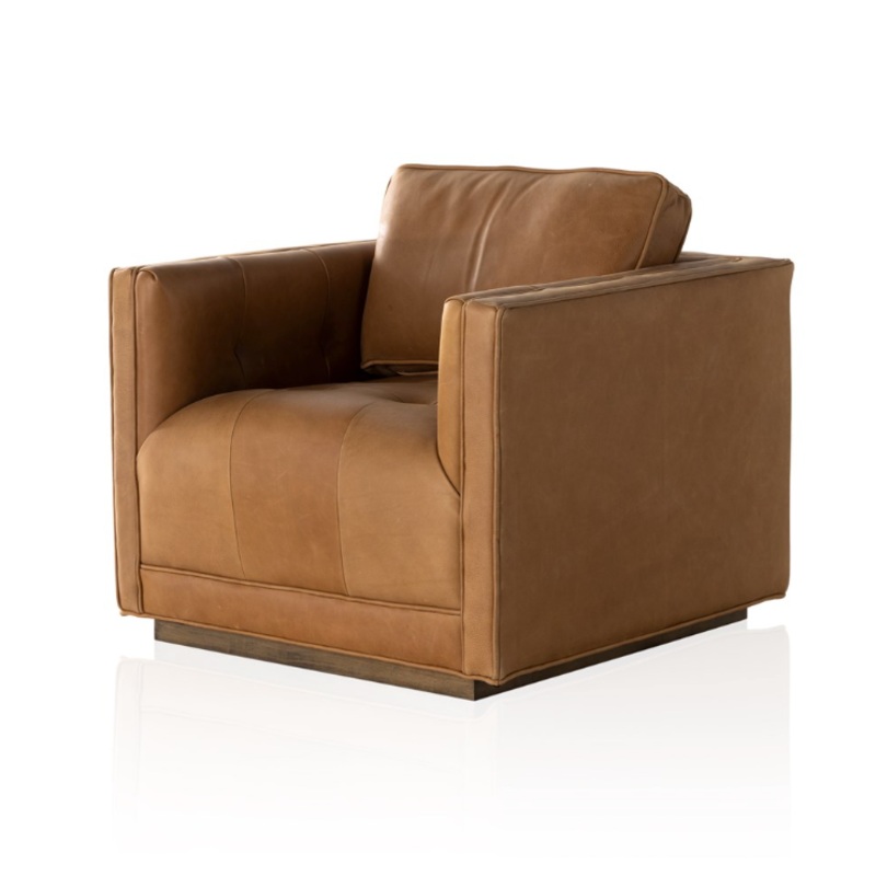 Kiera Swivel Chair-Palermo Cognac