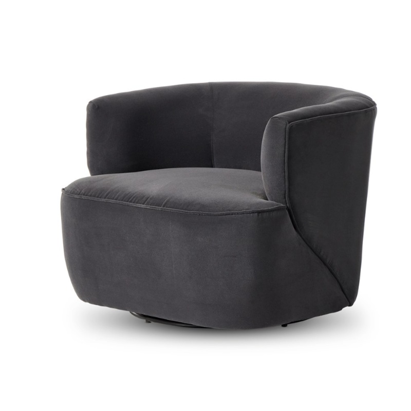 Mila Swivel Chair- Henry Charcoal