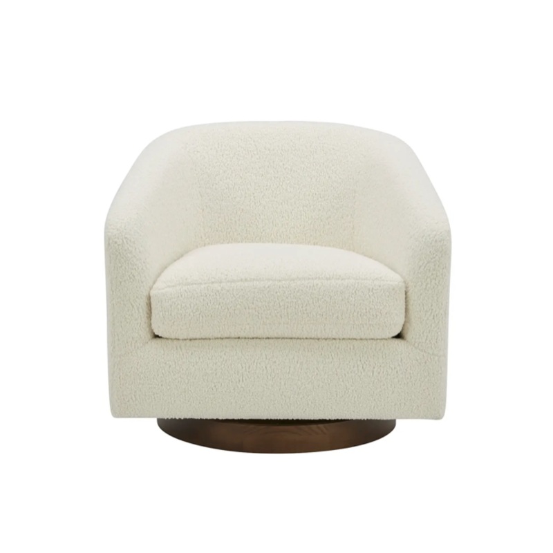 Oscy Swivel Chair Vegan Shearling White