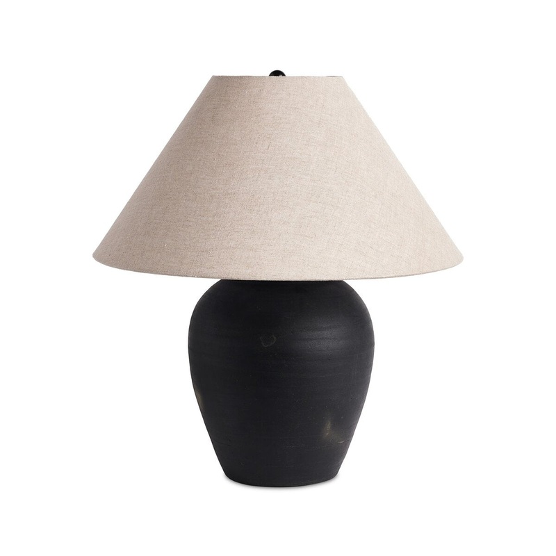 Russo Table Lamp – Aged Black Terracotta