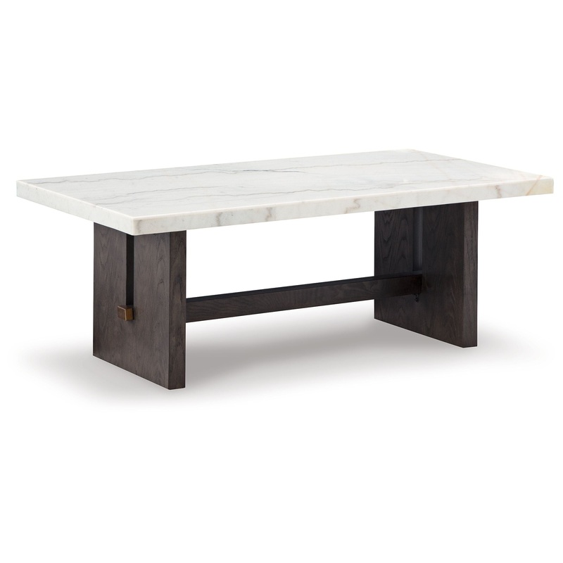 Burkhaus – White / Dark Brown – Rectangular Cocktail Table